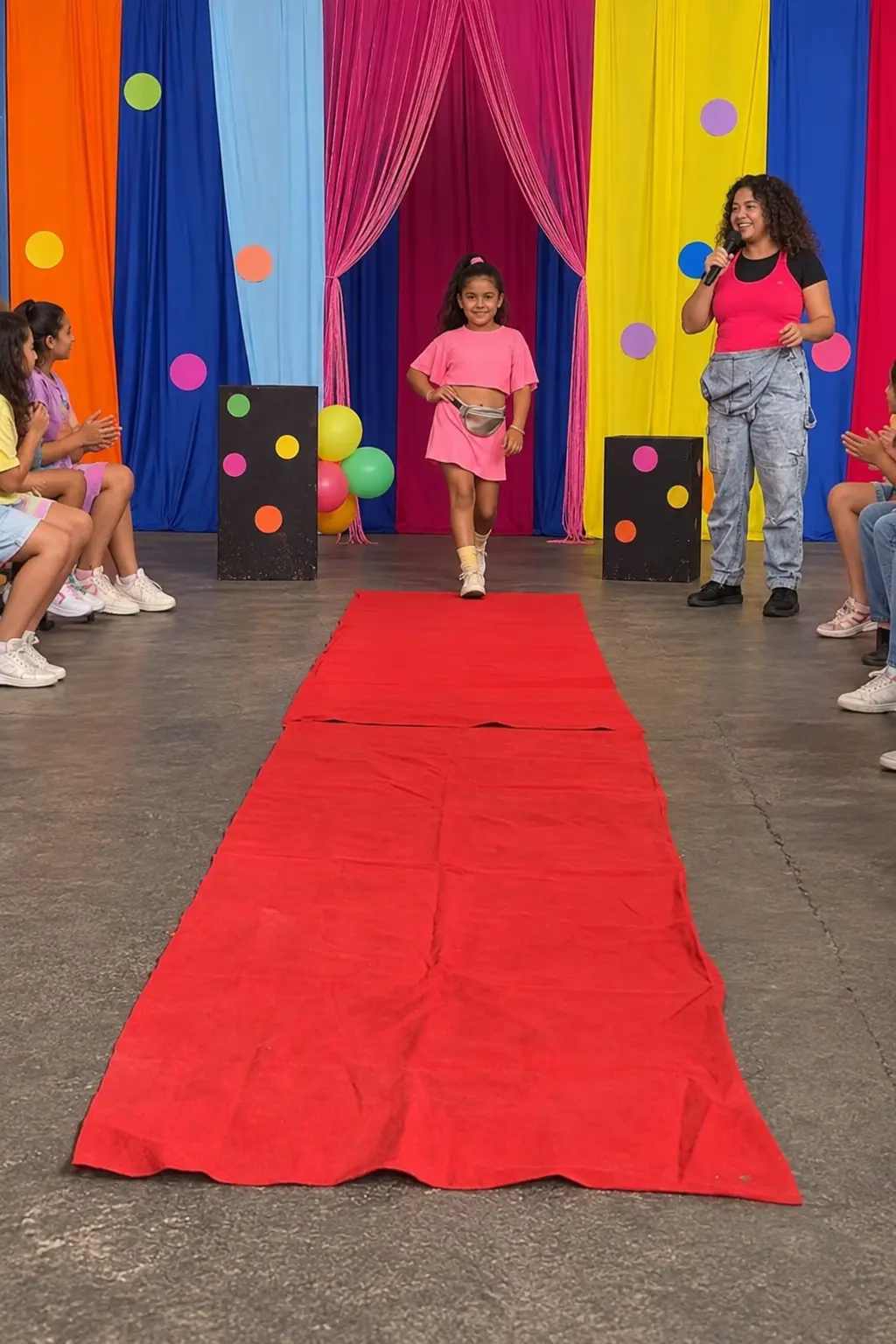 Aluna no desfile da Semana das Crianças